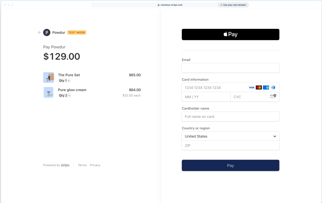stripe checkout flow